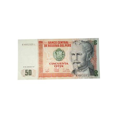 Banconota Perù 50 Intis 1987 – Banco Central de Reserva del Perú