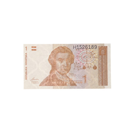 Banconota Croazia 1 Dinar – Ruđer Bošković & Cattedrale di Zagabria – 1991 – FDS / UNC