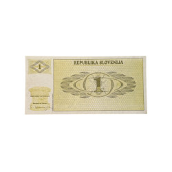 Banconota Slovenia 1 Tolar – Paesaggio Alpino – 1991 – FDS / UNC