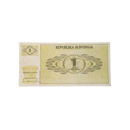 Banconota Slovenia 1 Tolar – Paesaggio Alpino – 1991 – FDS / UNC