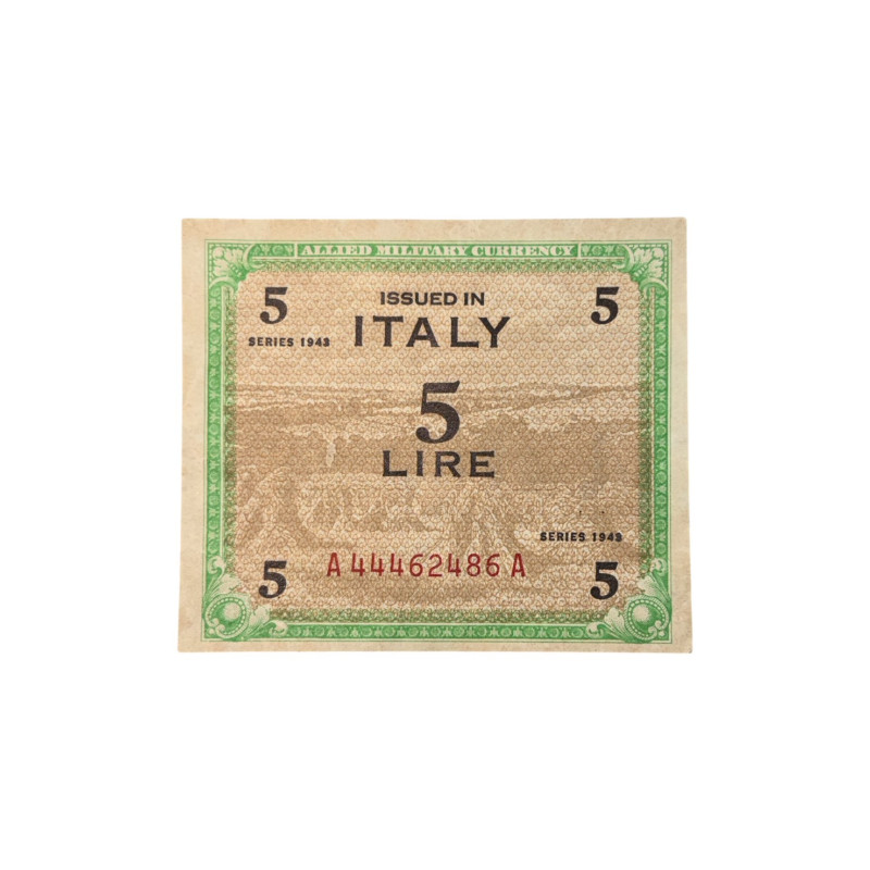 Banconota Alleata 5 Lire – Allied Military Currency – Italia 1943 – Serie WWII