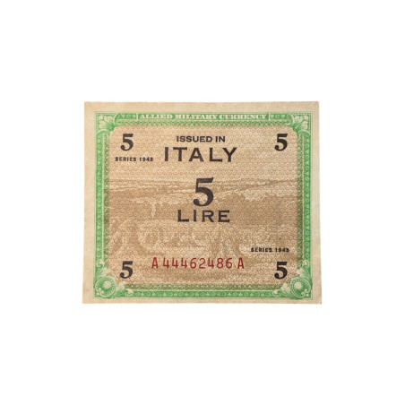 Banconota Alleata 5 Lire – Allied Military Currency – Italia 1943 – Serie WWII