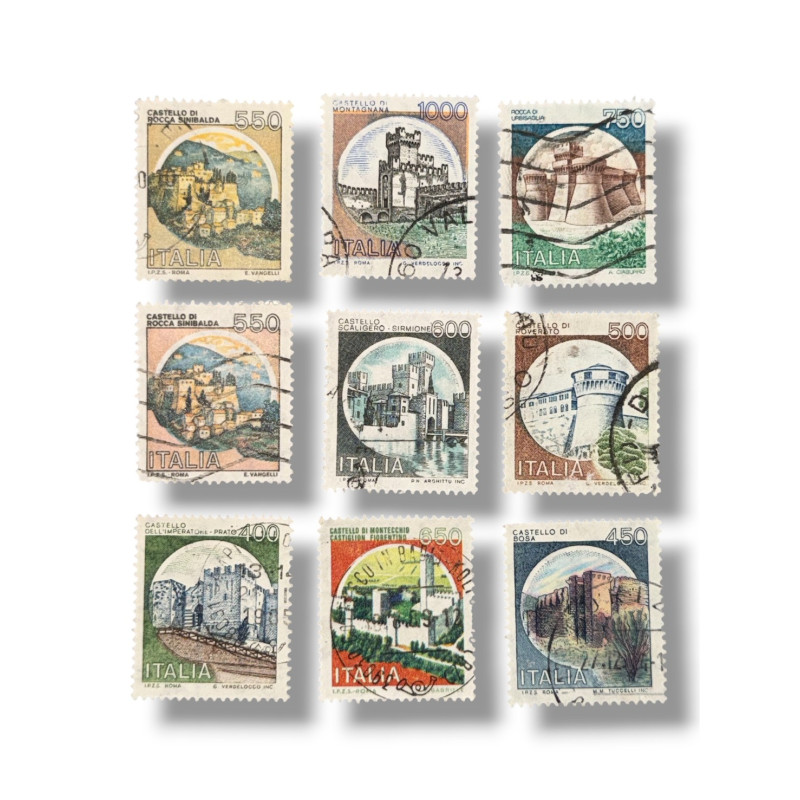 Lotto di Francobolli Italiani Usati – Serie Castelli d’Italia | Anni ’80/’90