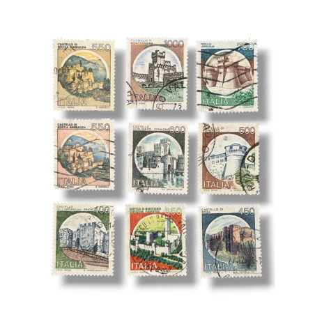 Lotto di Francobolli Italiani Usati – Serie Castelli d’Italia | Anni ’80/’90