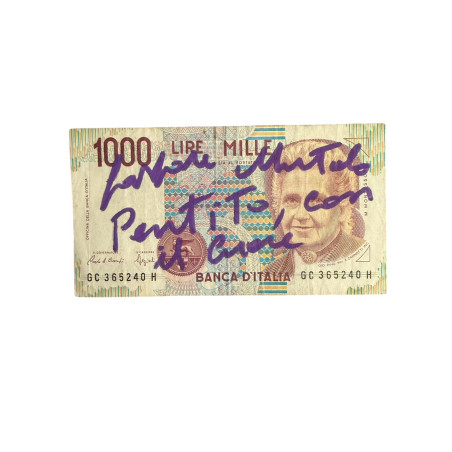 Banconota Italiana 1000 Lire Montessori – Firmata a Mano da Gaspare Mutolo | Memorabilia Autografa