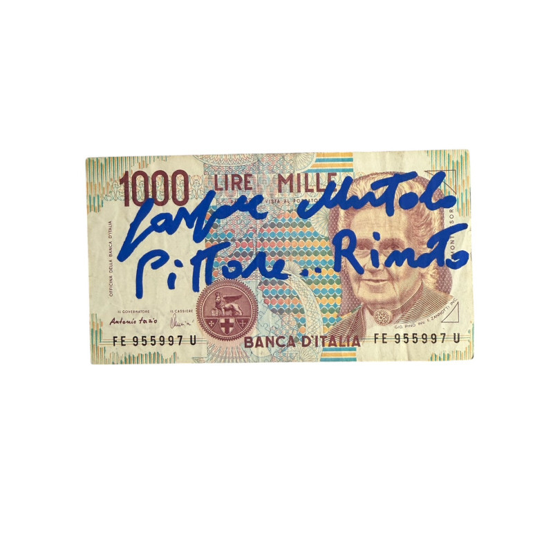 Banconota Italiana 1000 Lire Montessori – Firmata a Mano da Gaspare Mutolo | Memorabilia Autografa