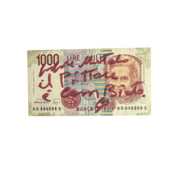 Banconota Italiana 1000 Lire Montessori – Firmata a Mano da Gaspare Mutolo | Memorabilia Autografa