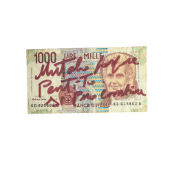 Banconota Italiana 1000 Lire Montessori – Firmata a Mano da Gaspare Mutolo | Memorabilia Autografa