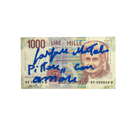 Banconota Italiana 1000 Lire Montessori – Firmata a Mano da Gaspare Mutolo | Memorabilia Autografa