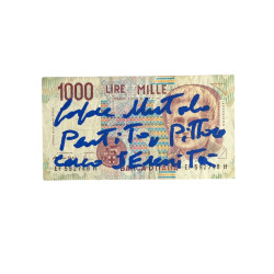 Banconota Italiana 1000 Lire Montessori – Firmata a Mano da Gaspare Mutolo | Memorabilia Autografa