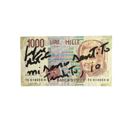 Banconota Italiana 1000 Lire Montessori – Firmata a Mano da Gaspare Mutolo | Memorabilia Autografa