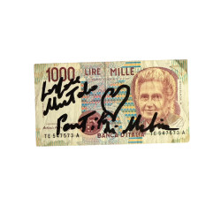 Banconota Italiana 1000 Lire Montessori – Firmata a Mano da Gaspare Mutolo | Memorabilia Autografa