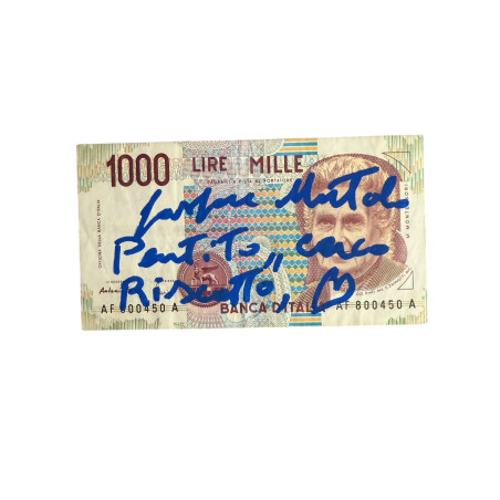 Banconota Italiana 1000 Lire Montessori – Firmata a Mano da Gaspare Mutolo | Memorabilia Autografa