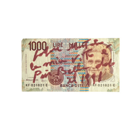 Banconota Italiana 1000 Lire Montessori – Firmata a Mano da Gaspare Mutolo | Memorabilia Autografa