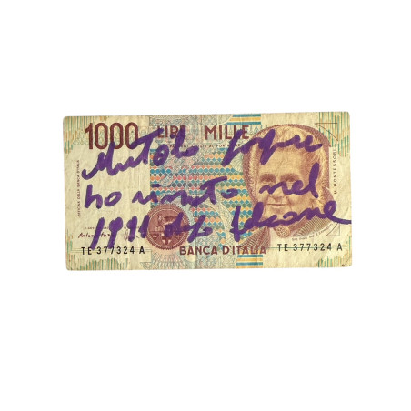 Banconota Italiana 1000 Lire Montessori – Firmata a Mano da Gaspare Mutolo | Memorabilia Autografa
