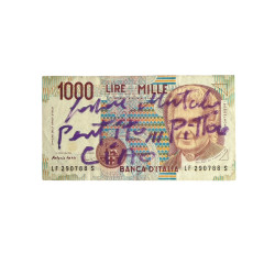 Banconota Italiana 1000 Lire Montessori – Firmata a Mano da Gaspare Mutolo | Memorabilia Autografa