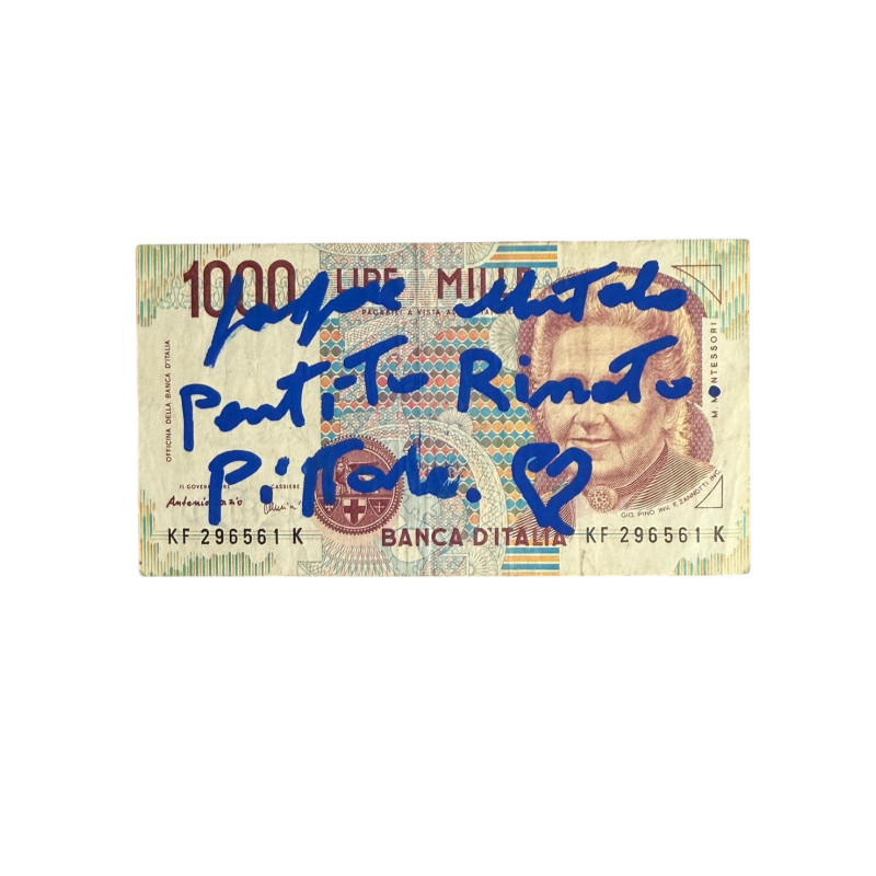 Banconota Italiana 1000 Lire Montessori – Firmata a Mano da Gaspare Mutolo | Memorabilia Autografa