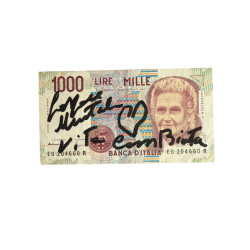 Banconota Italiana 1000 Lire Montessori – Firmata a Mano da Gaspare Mutolo | Memorabilia Autografa