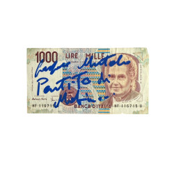 Banconota Italiana 1000 Lire Montessori – Firmata a Mano da Gaspare Mutolo | Memorabilia Autografa