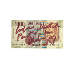 Banconota Italiana 1000 Lire Montessori – Firmata a Mano da Gaspare Mutolo | Memorabilia Autografa