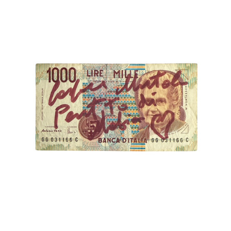 Banconota Italiana 1000 Lire Montessori – Firmata a Mano da Gaspare Mutolo | Memorabilia Autografa