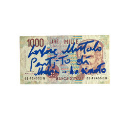 Banconota Italiana 1000 Lire Montessori – Firmata a Mano da Gaspare Mutolo | Memorabilia Autografa