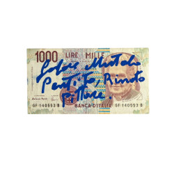 Banconota Italiana 1000 Lire Montessori – Firmata a Mano da Gaspare Mutolo | Memorabilia Autografa