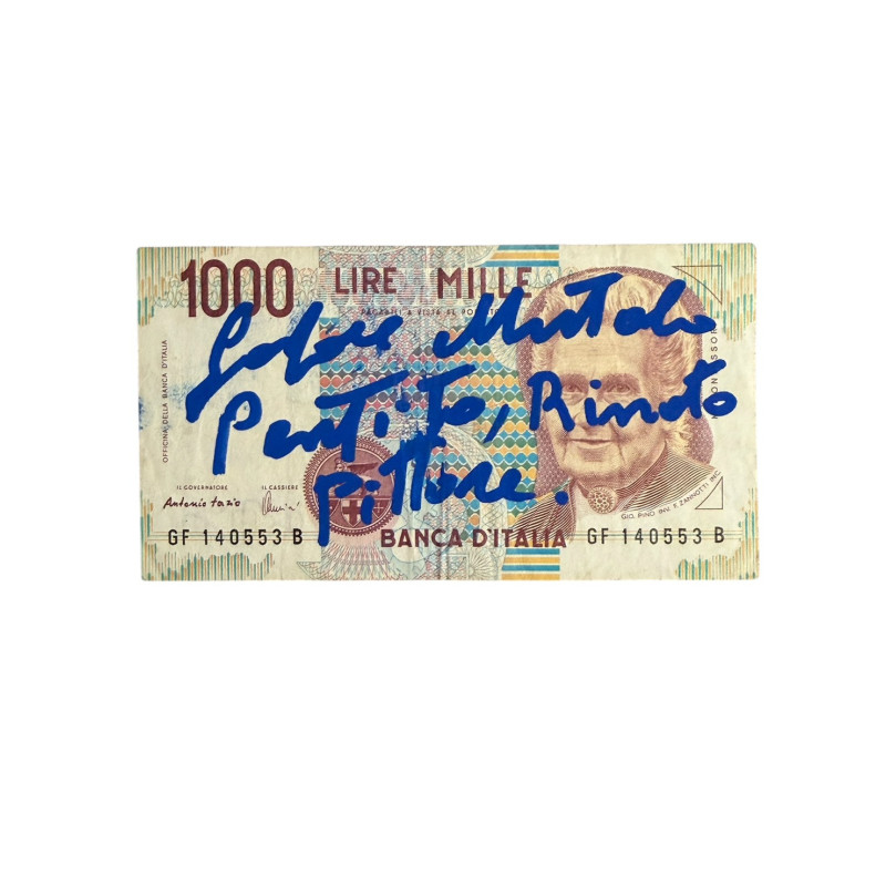 Banconota Italiana 1000 Lire Montessori – Firmata a Mano da Gaspare Mutolo | Memorabilia Autografa