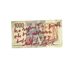 Banconota Italiana 1000 Lire Montessori – Firmata a Mano da Gaspare Mutolo | Memorabilia Autografa
