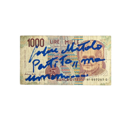 Banconota Italiana 1000 Lire Montessori – Firmata a Mano da Gaspare Mutolo | Memorabilia Autografa