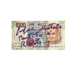 Banconota Italiana 1000 Lire Montessori – Firmata a Mano da Gaspare Mutolo | Memorabilia Autografa