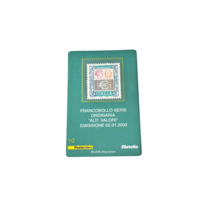 Francobollo Serie Ordinaria “Alti Valori” €1,55 Italia – Emissione 2002 (cartoncino filatelico originale)