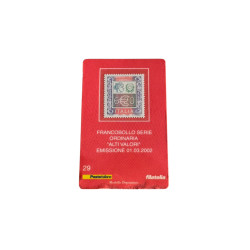 Francobollo Italia €6,20 – Serie Ordinaria “Alti Valori” Emissione 2002 – Cartoncino filatelico originale