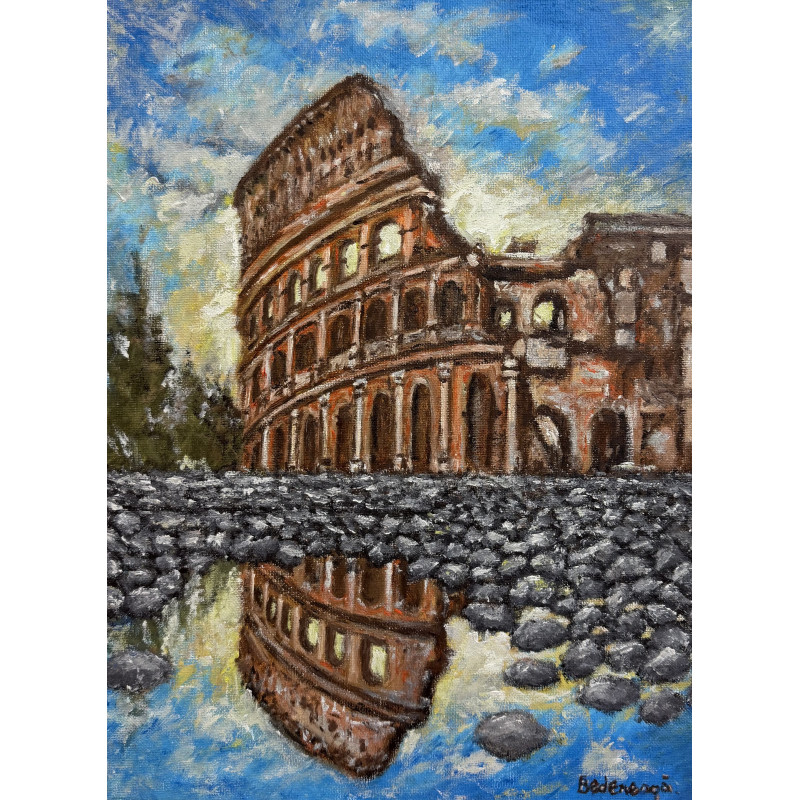 Cosmin Bedereaga - Colosseo - Olio su tela - 30x40 cm - Firmato