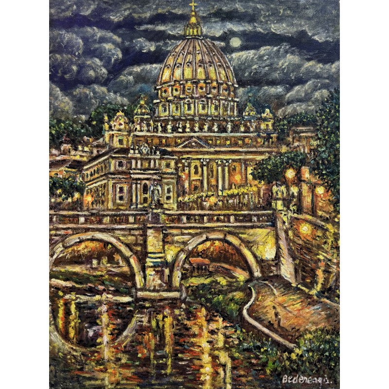 Cosmin Bedereaga - Vaticano - Olio su tela - 2023 - 30x40 cm - Firmato