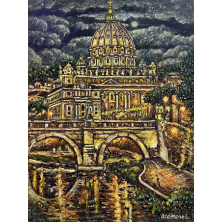 Cosmin Bedereaga - Vaticano - Olio su tela - 2023 - 30x40 cm - Firmato
