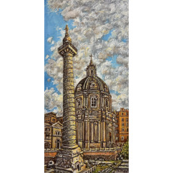 Cosmin Bedereaga - Colonna di Traiano - Olio su tela - 2024 - 60x30 cm - Firmato
