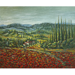 Cosmin Bedereaga - Primavera Toscana - Olio su tela - 2023 - 50x60 cm - Firmato
