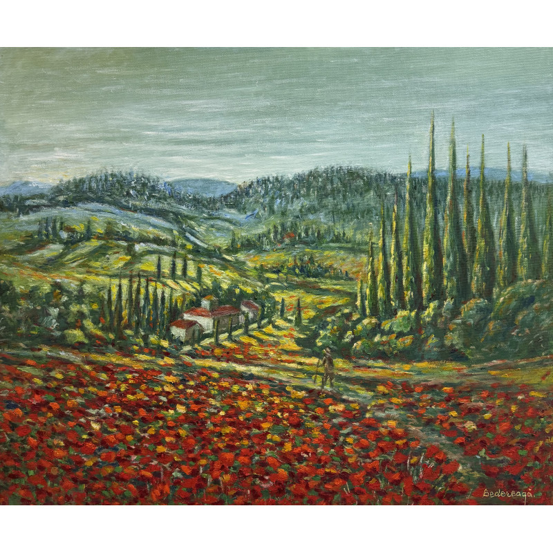 Cosmin Bedereaga - Primavera Toscana - Olio su tela - 2023 - 50x60 cm - Firmato