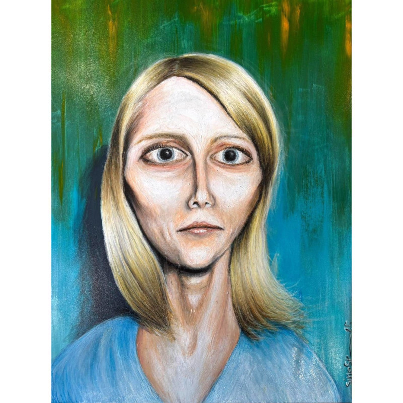 Simone Varese "Cartoline da venere" 2025 Tecnica mista su tela , 60x80 cm Firmato