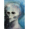 Simone Varese "People from Roswell" 2025 Tecnica mista su tela , 50x70 cm Firmato