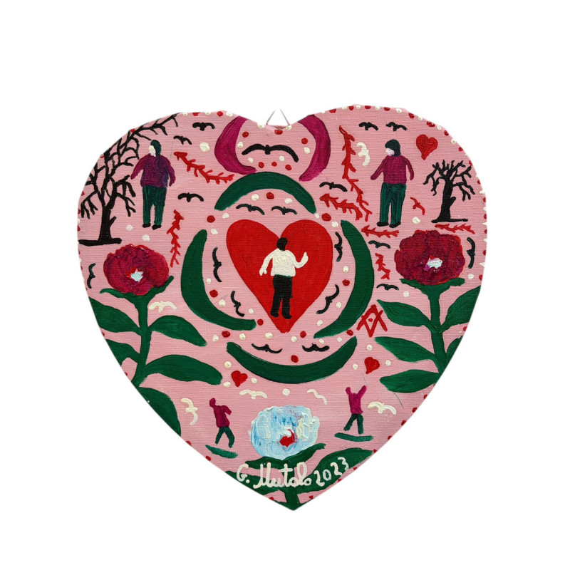 Gaspare Mutolo – Cuore Olio su Tela 30x30 cm (2023) | Opera Firmata