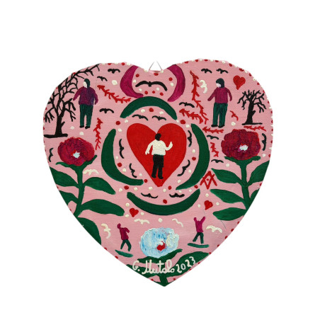 Gaspare Mutolo – Cuore Olio su Tela 30x30 cm (2023) | Opera Firmata