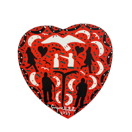 Gaspare Mutolo – Cuore Olio su Tela 30x30 cm (2023) | Opera Firmata