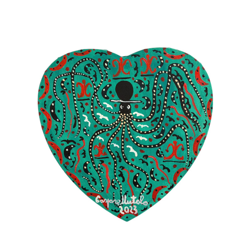 Gaspare Mutolo – Cuore Olio su Tela 30x30 cm (2023) | Opera Firmata