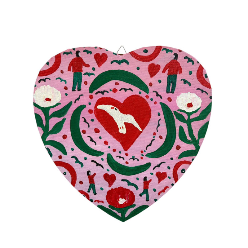 Gaspare Mutolo – Cuore Olio su Tela 30x30 cm (2023) | Opera Firmata