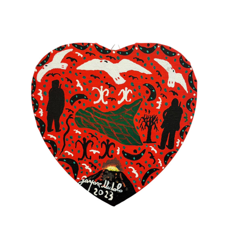 Gaspare Mutolo – Cuore Olio su Tela 30x30 cm (2023) | Opera Firmata