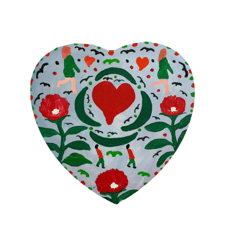 Gaspare Mutolo – Cuore Olio su Tela 30x30 cm (2023) | Opera Firmata