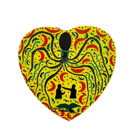 Gaspare Mutolo – Cuore Olio su Tela 30x30 cm (2023) | Opera Firmata