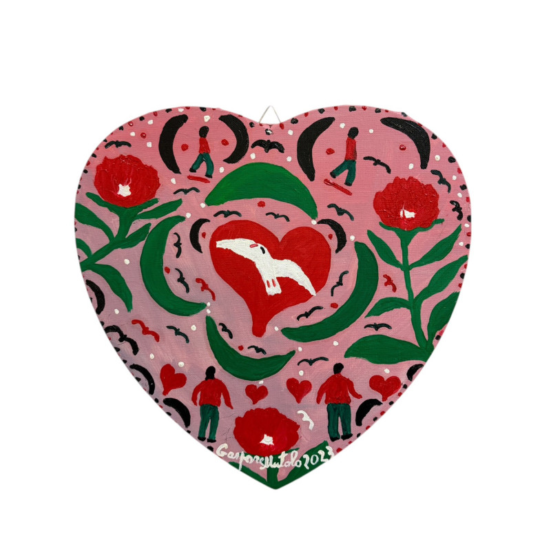 Gaspare Mutolo – Cuore Olio su Tela 30x30 cm (2023) | Opera Firmata